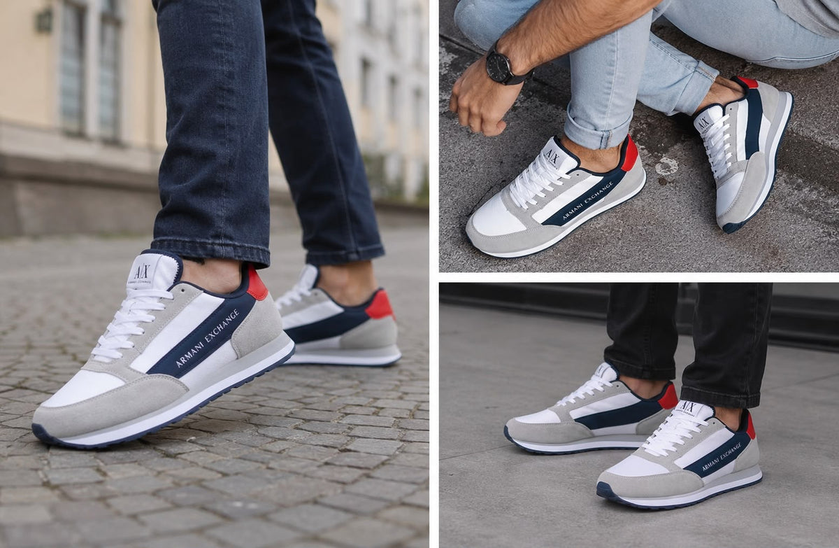 Armani Exchange Runner Blanco azul y rojo