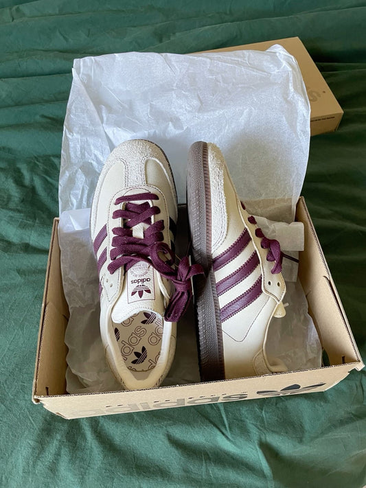 Adidas Samba Beje Y Bordo